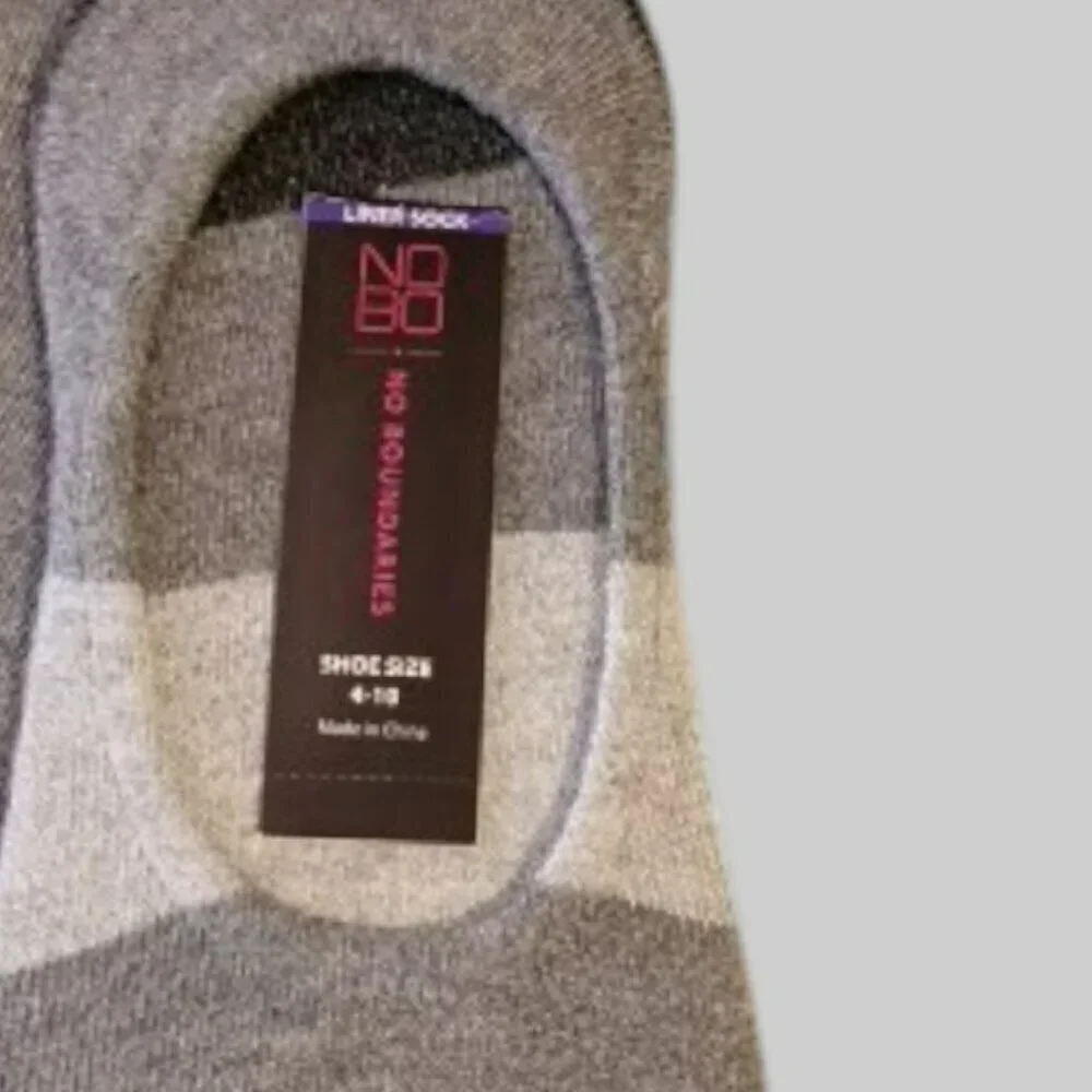 NWOT Set of 5 No‎ Boundaries Loafer High Heel Socks in various shades of Gray
